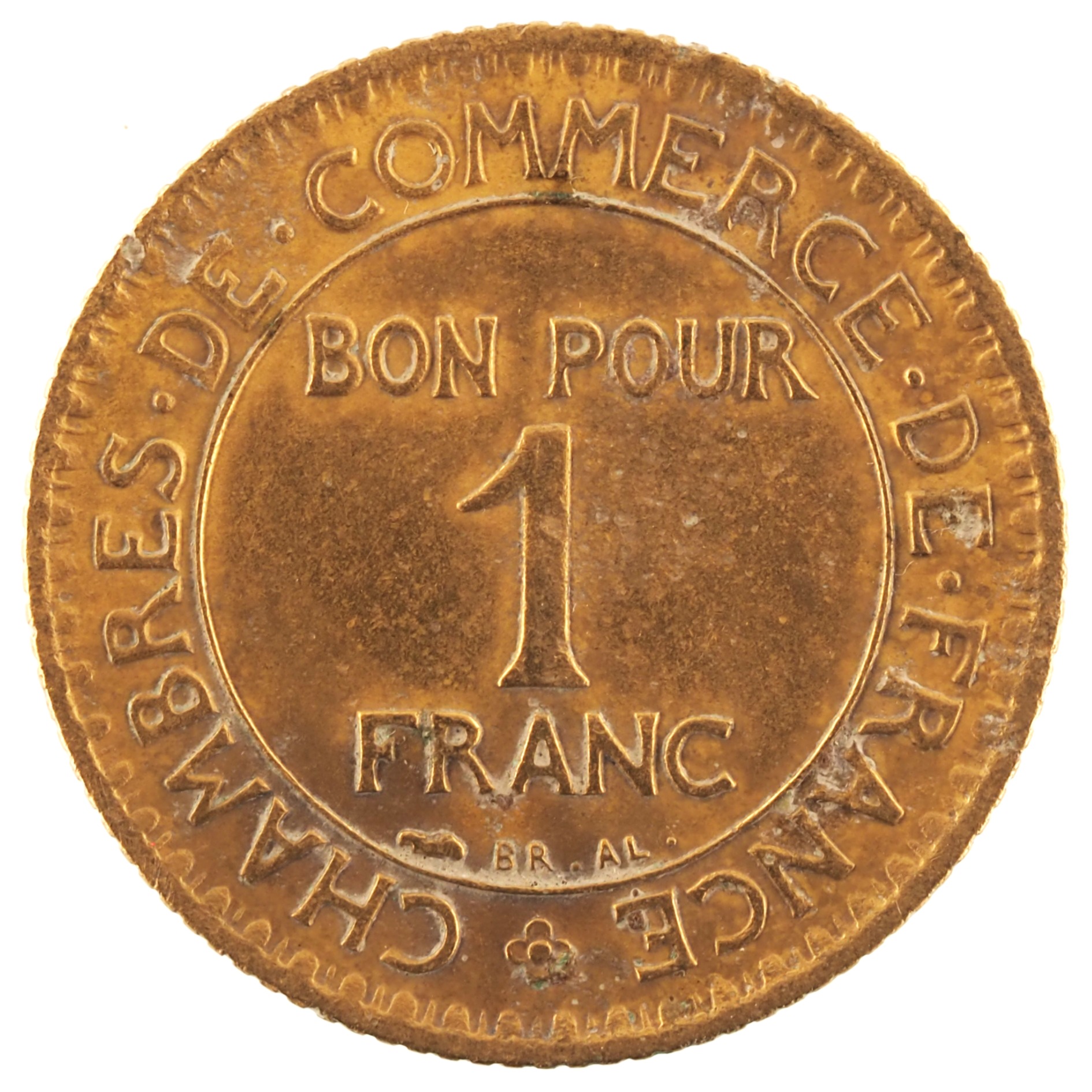 France - Pièce Bon pour 1 Franc 1923 bronze-aluminium - Chambres de Commerce – Image 2