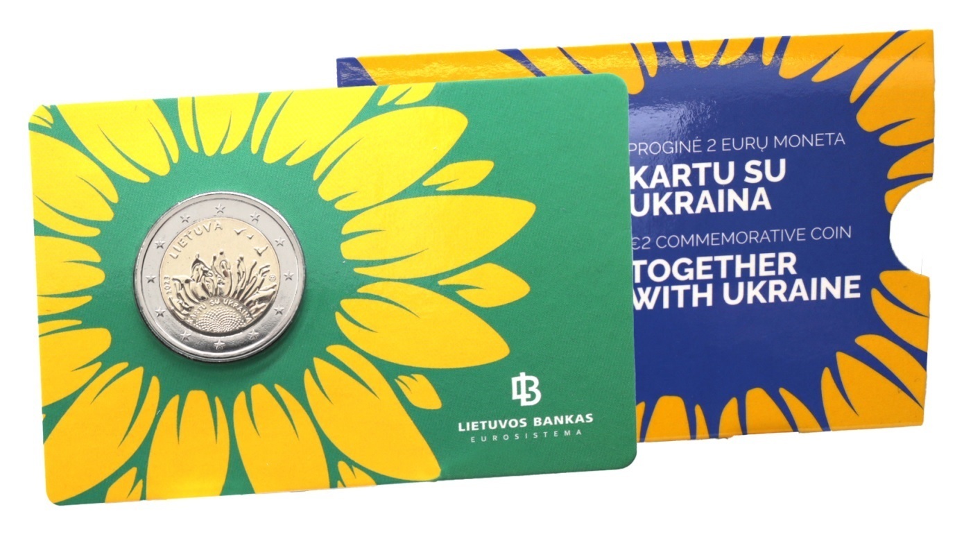 Lituanie - Pièce 2 Euro 2023 cupro-nickel et nickel-laiton BU - Ensemble avec l’Ukraine – Image 2