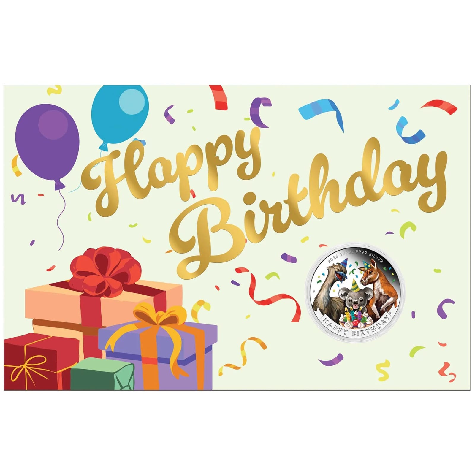 Australie - Pièce 50 Cents 2026 1/2 once argent BE - Joyeux anniversaire – Image 3