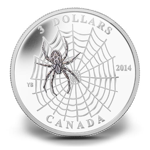 Canada - Pièce 3 Dollars 2014 argent BE - L'araignée et sa toile