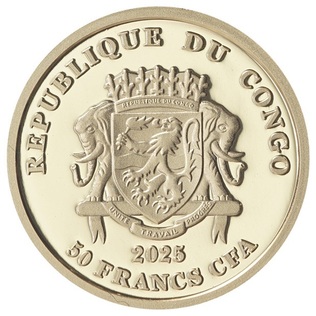 République du Congo - Pièce 50 Francs CFA 2025 or BE - Vasco da Gama – Image 2