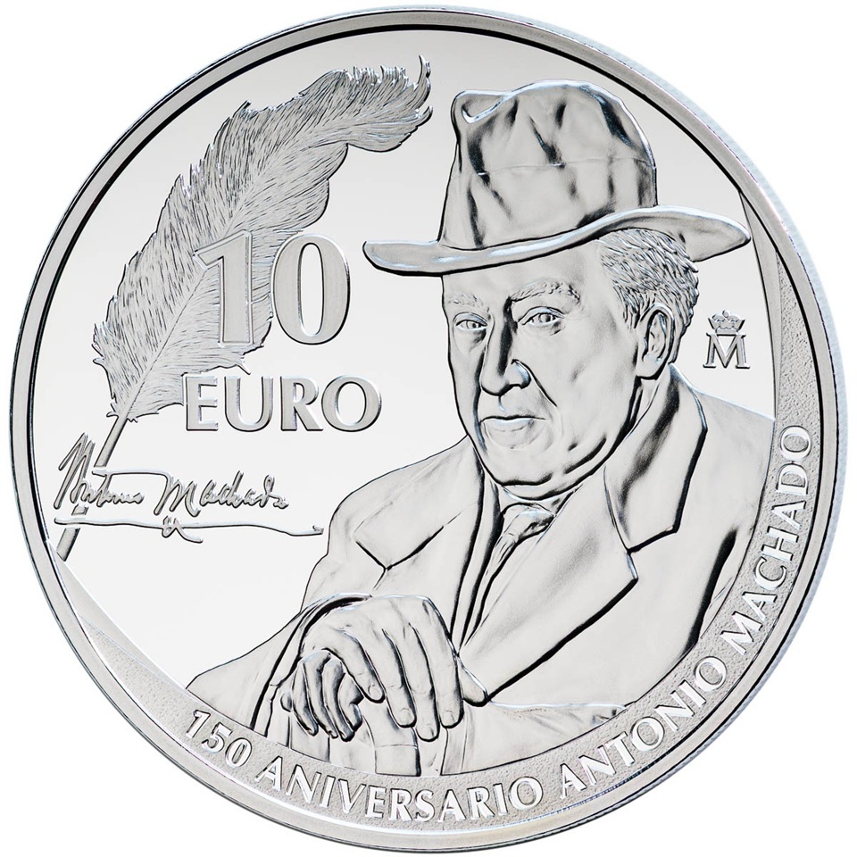 Espagne - Pièce 10 Euro 2025 argent BE - Antonio Machado