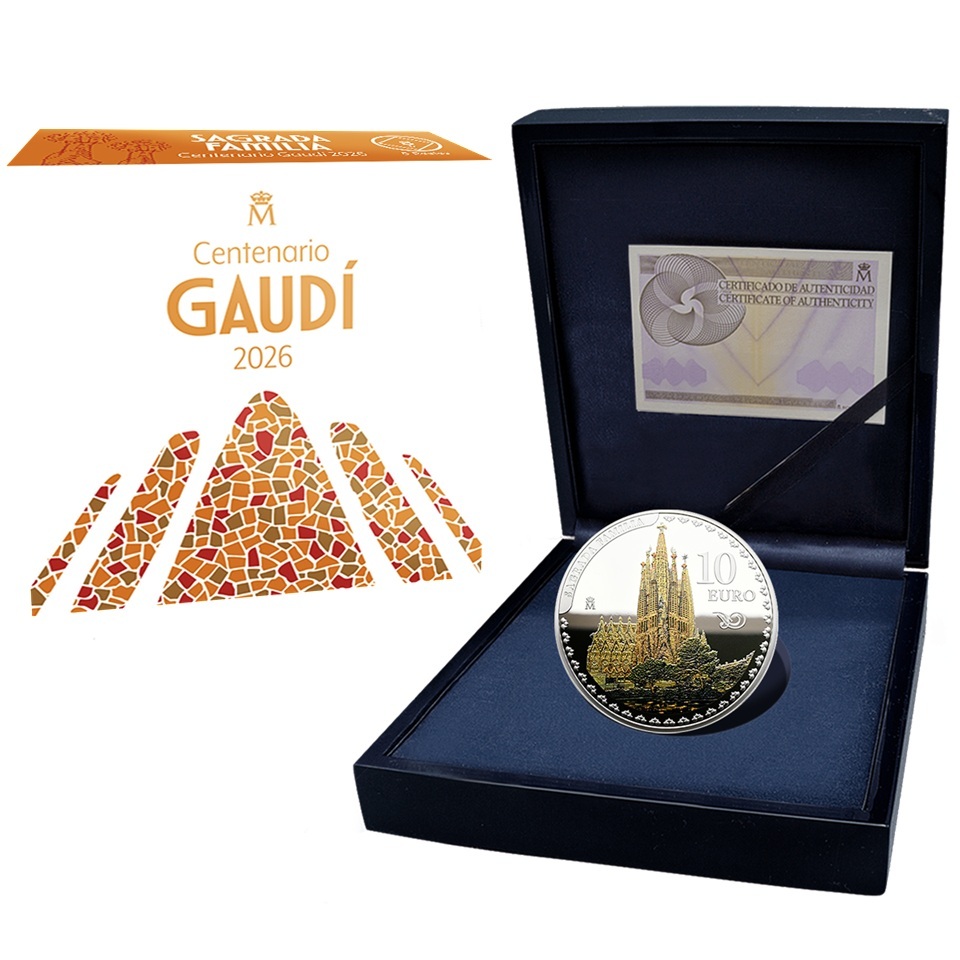 Espagne - Pièce 10 Euro 2026 argent BE - Sagrada Família / Antoni Gaudí – Image 3