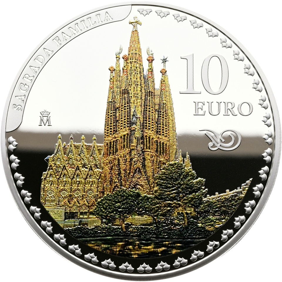 Espagne - Pièce 10 Euro 2026 argent BE - Sagrada Família / Antoni Gaudí