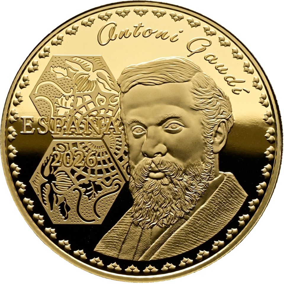 Espagne - Pièce 100 Euro 2026 or BE - Sagrada Família / Antoni Gaudí – Image 2