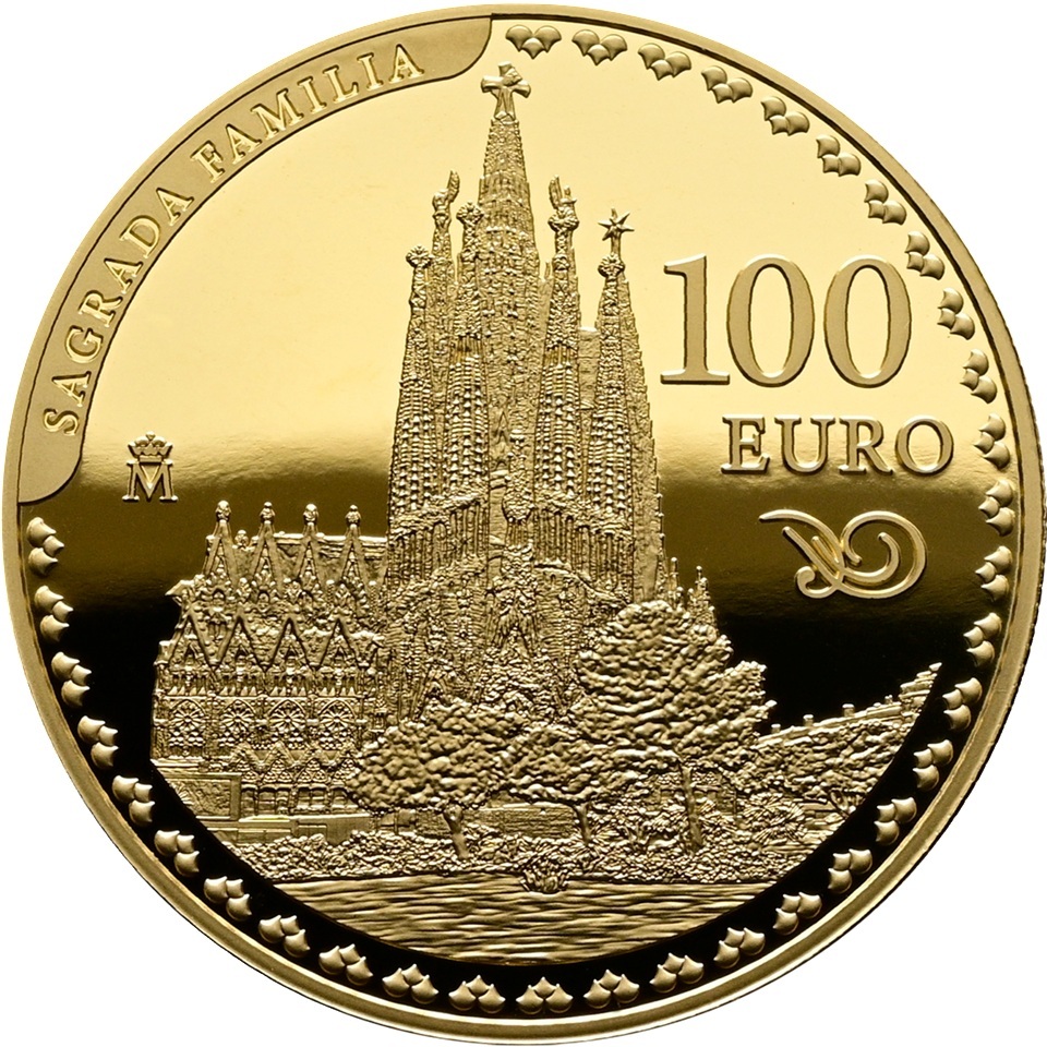 Espagne - Pièce 100 Euro 2026 or BE - Sagrada Família / Antoni Gaudí
