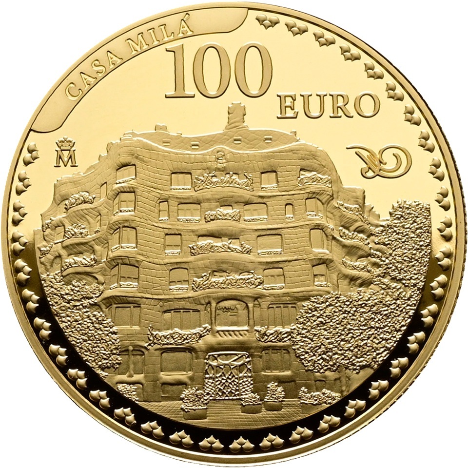 Espagne - Pièce 100 Euro 2026 or BE - Casa Milà / Antoni Gaudí