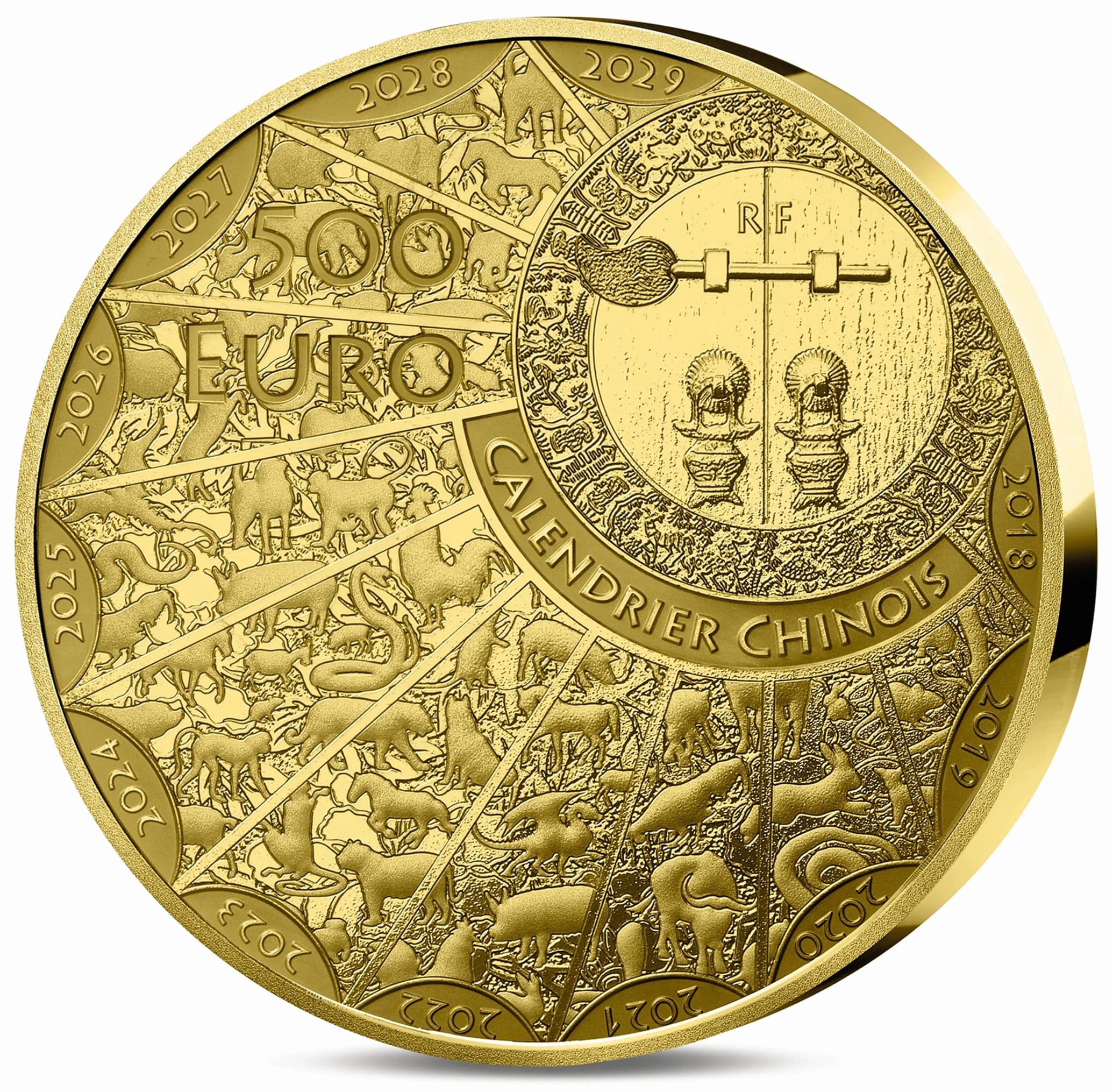 France - Pièce 500 Euro 2026 or BE inversé - Année lunaire du Cheval – Image 2