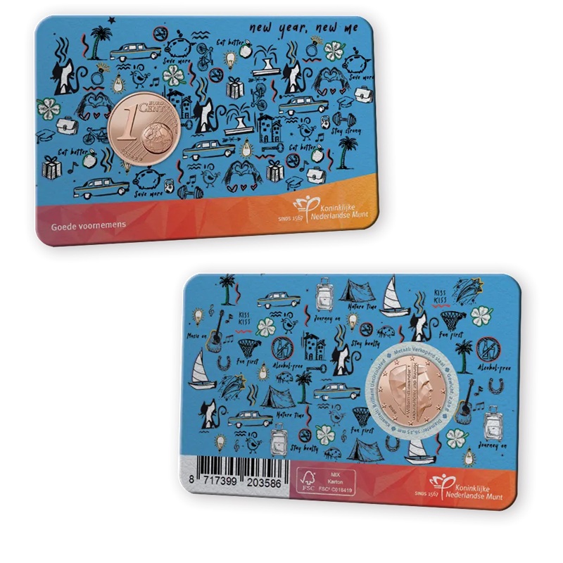 Pays-Bas - Pièce 1 Euro Cent 2026 acier plaqué cuivre BU - Willem-Alexander (bonnes résolutions) – Image 5