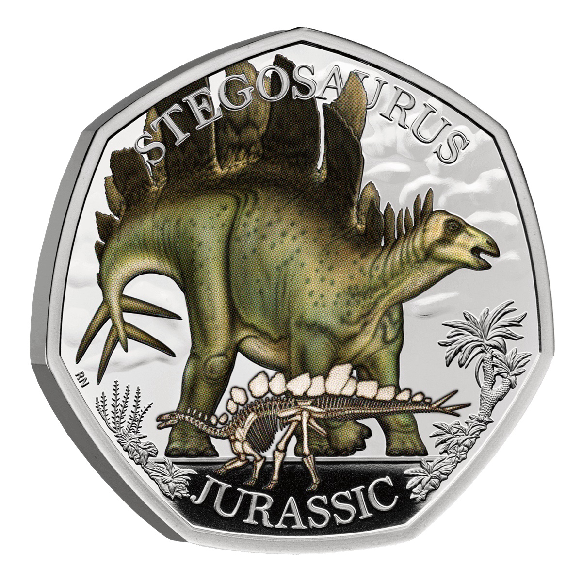 Royaume-Uni - Pièce 50 Pence 2024 argent BE - Stégosaure