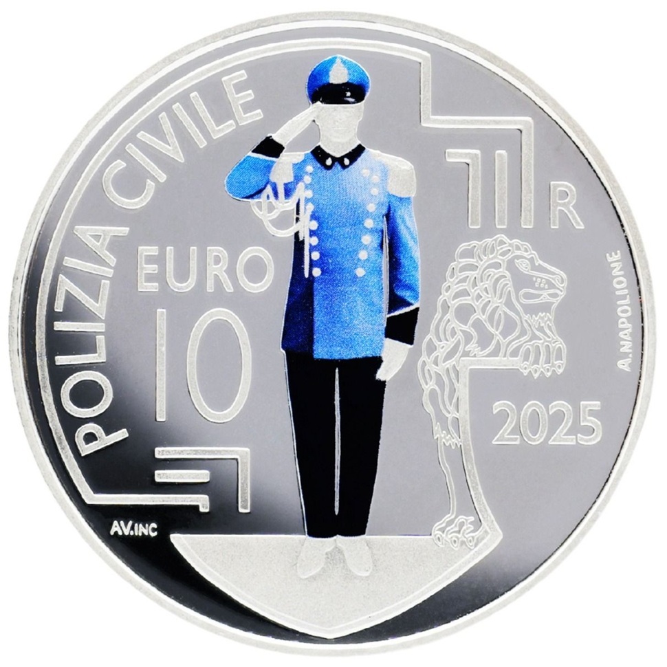 Saint-Marin - Pièce 10 Euro 2025 argent BE - Police civile