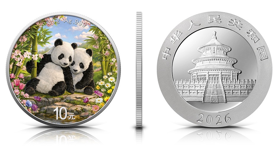 Chine - Pièce 10 Yuan 2026 30 grammes argent BU - Panda chinois (printemps) – Image 5