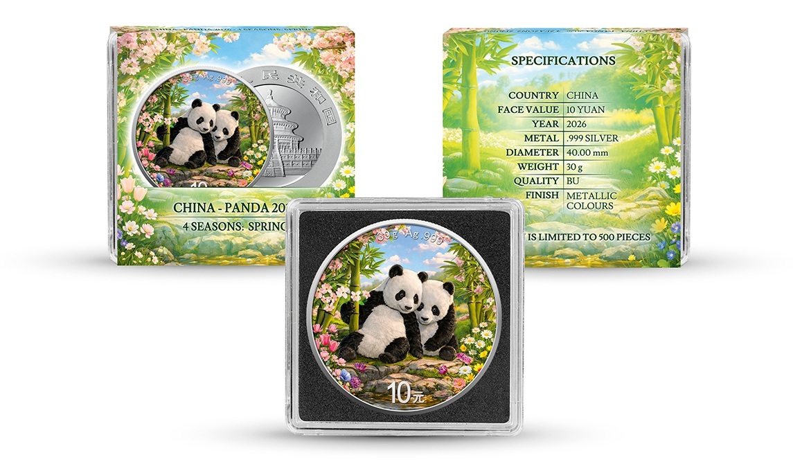 Chine - Pièce 10 Yuan 2026 30 grammes argent BU - Panda chinois (printemps) – Image 4