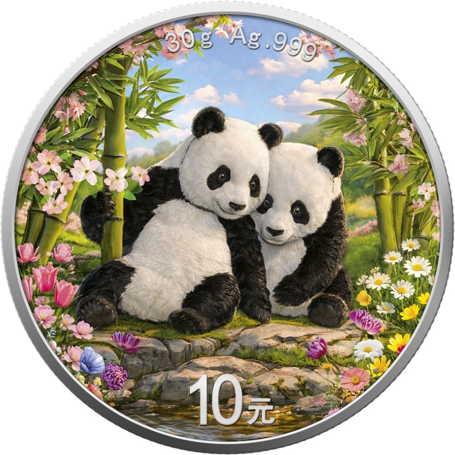 Chine - Pièce 10 Yuan 2026 30 grammes argent BU - Panda chinois (printemps)