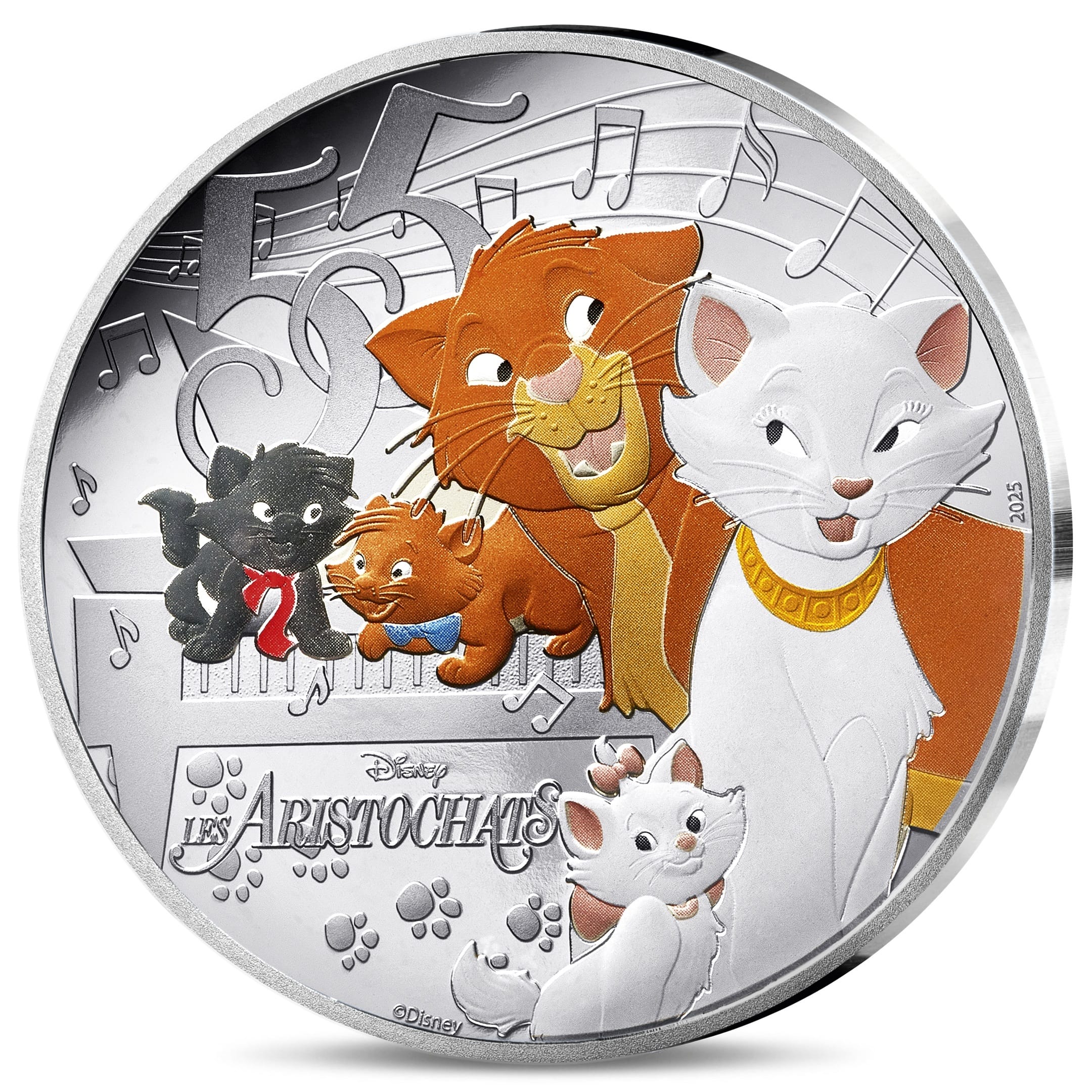 France - Pièce 10 Euro 2025 argent BE - Les Aristochats / Disney