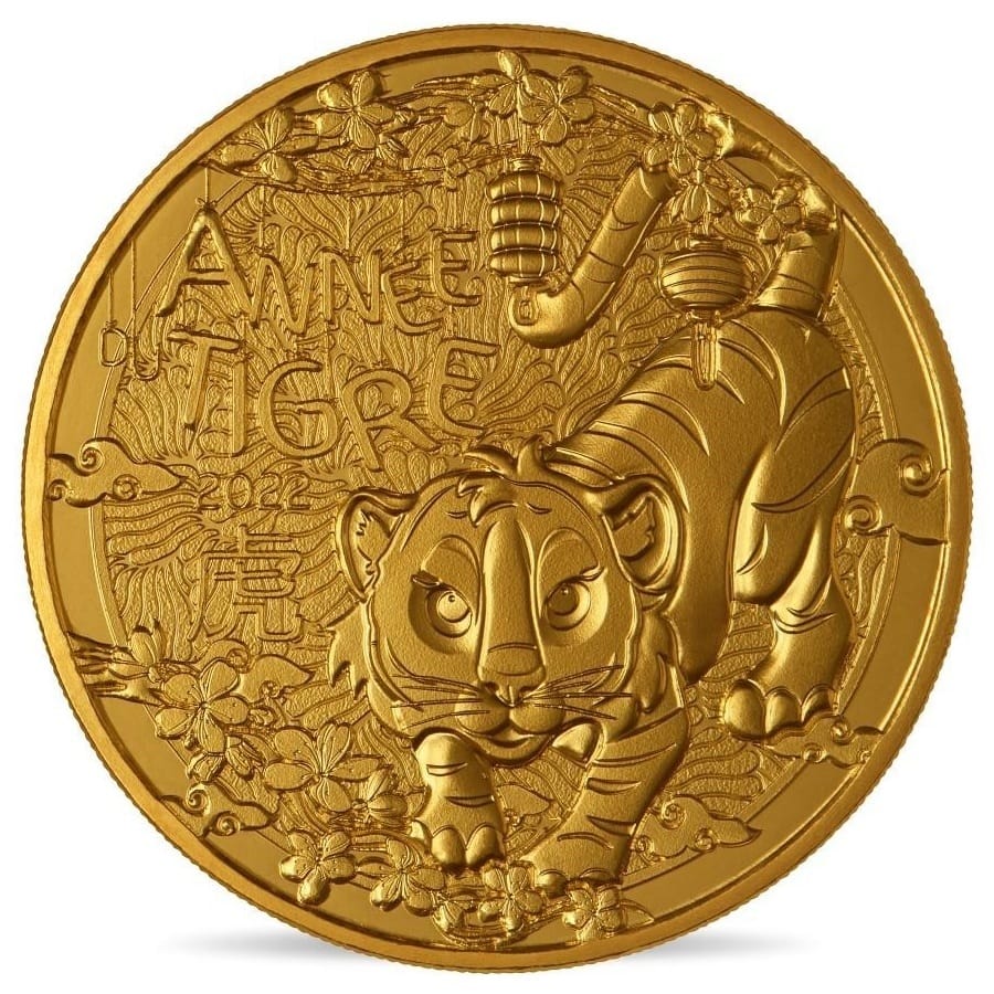 France - Pièce 1/4 Euro 2022 cuivre-aluminium-nickel - Année lunaire du Tigre