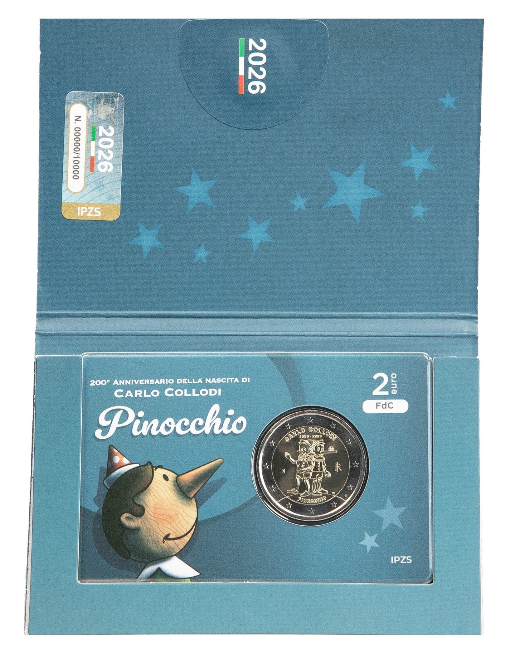 Italie - Pièce 2 Euro 2026 R cupro-nickel et nickel-laiton BU - Carlo Collodi – Image 4