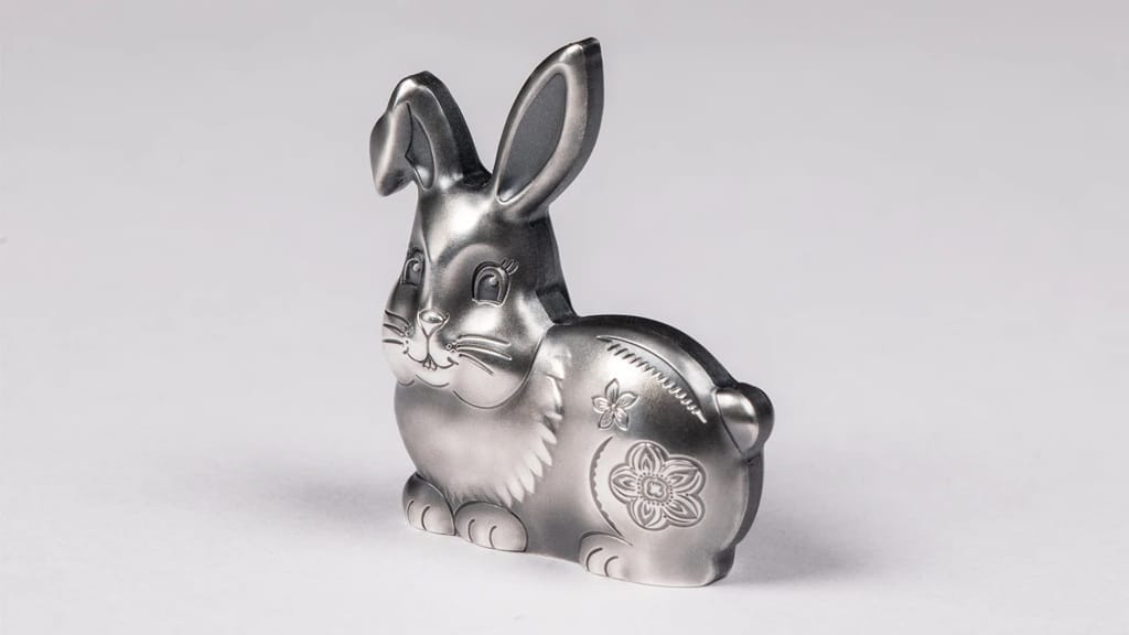 Mongolie - Pièce 1000 Tögrög 2023 1 once argent Antique - Année lunaire du Lapin – Image 6