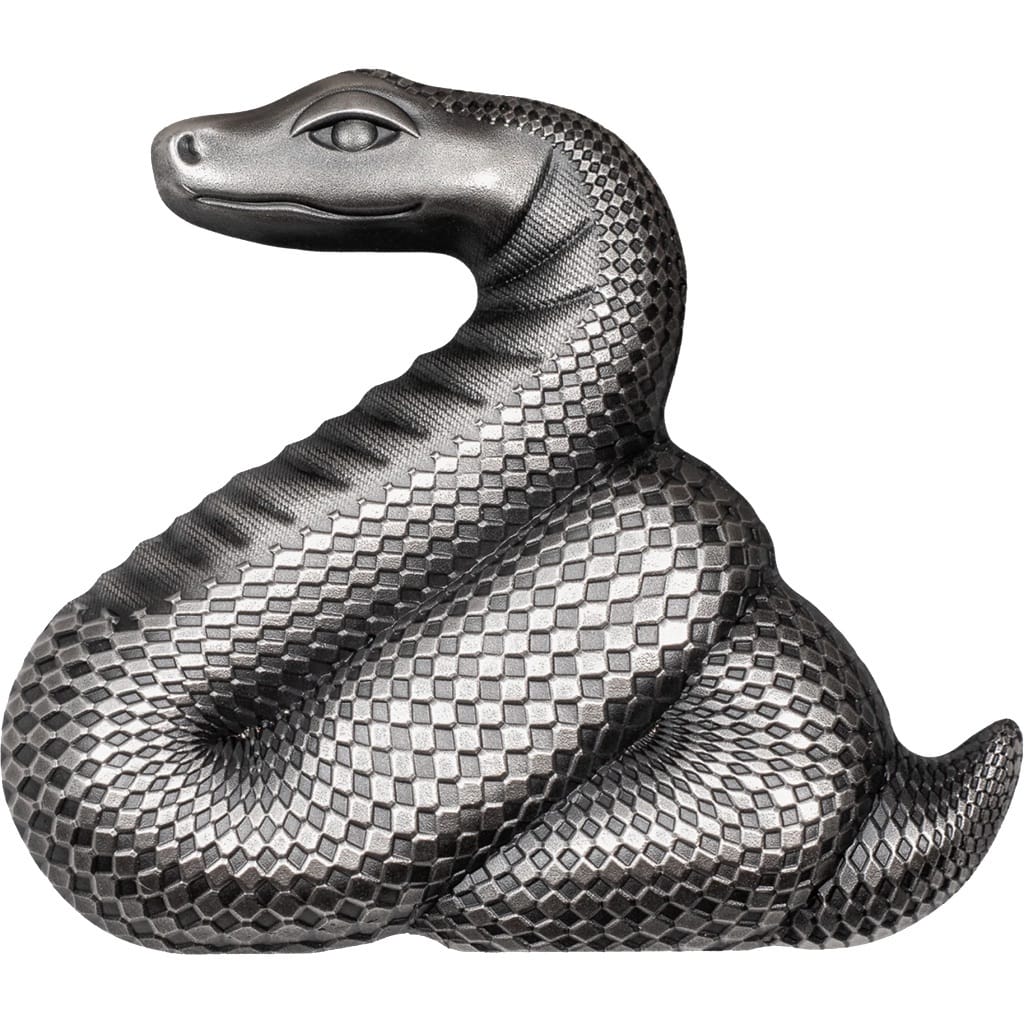 Mongolie - Pièce 1000 Tögrög 2025 1 once argent Antique - Année lunaire du Serpent