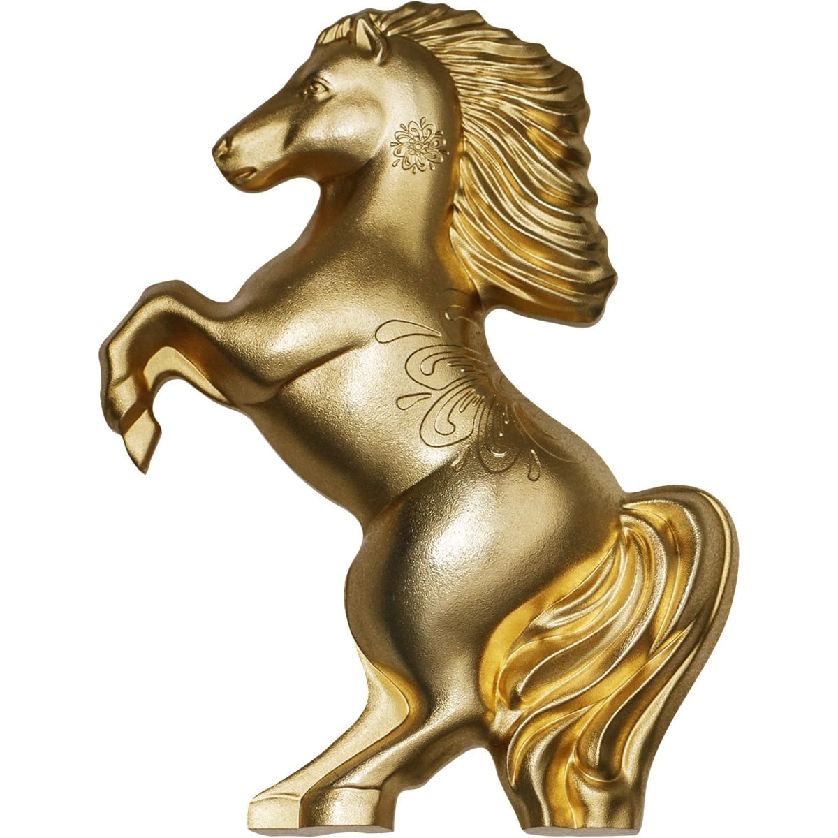 Mongolie - Pièce 1000 Tögrög 2026 1 once argent plaqué or Soyeux - Année lunaire du Cheval