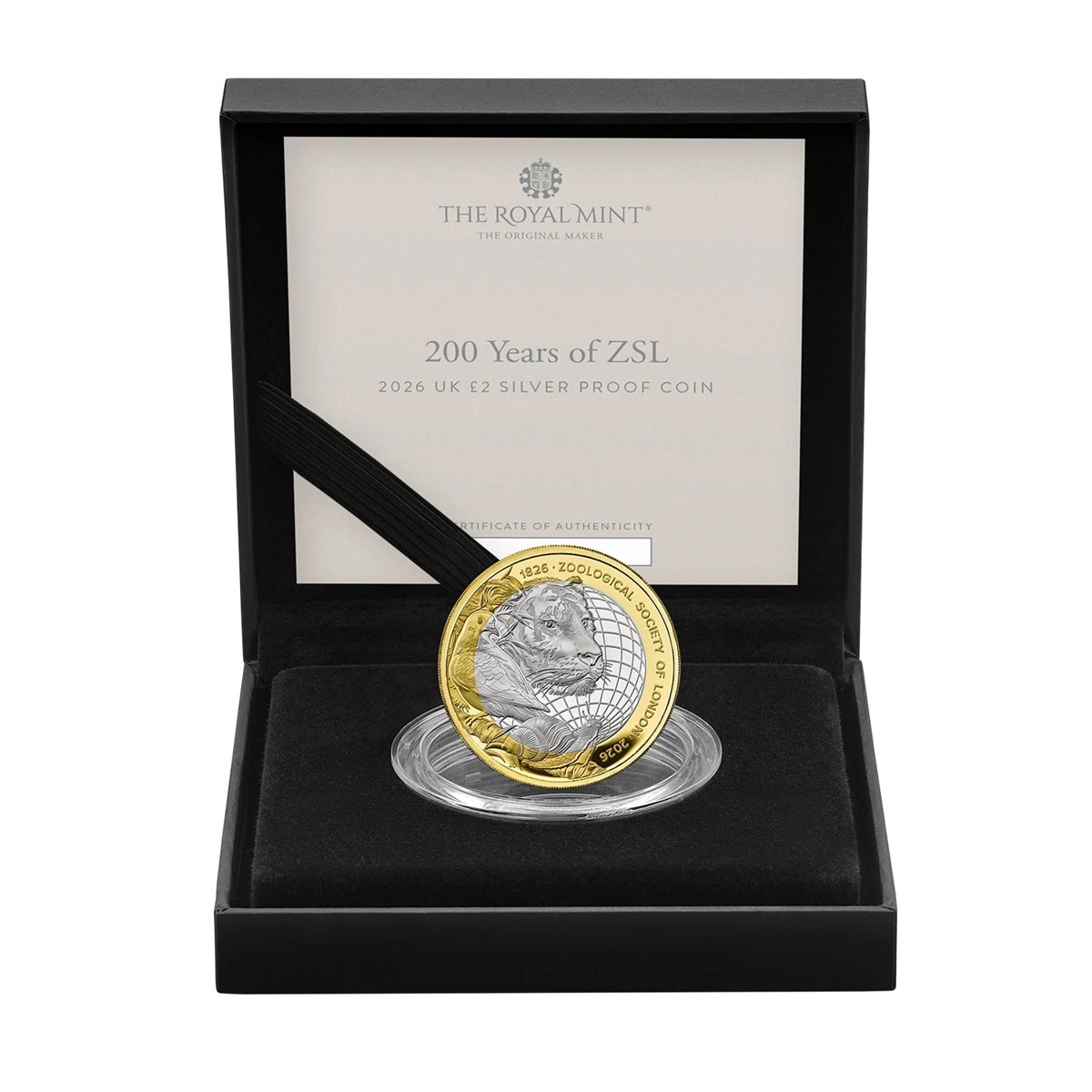 Royaume-Uni - Pièce 2 Pounds 2026 argent plaqué or et argent BE - Société zoologique de Londres – Image 3