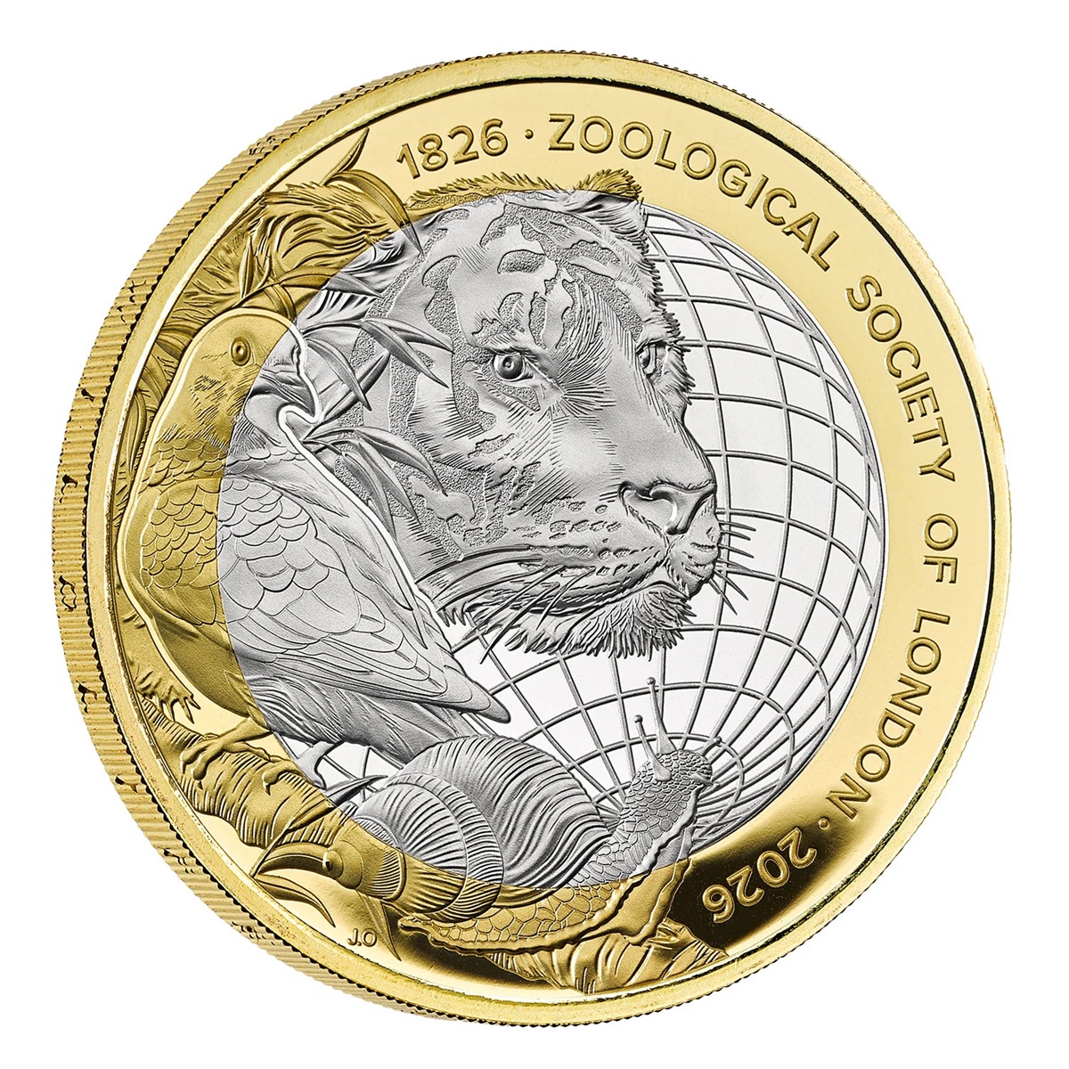 Royaume-Uni - Pièce 2 Pounds 2026 argent plaqué or et argent BE - Société zoologique de Londres