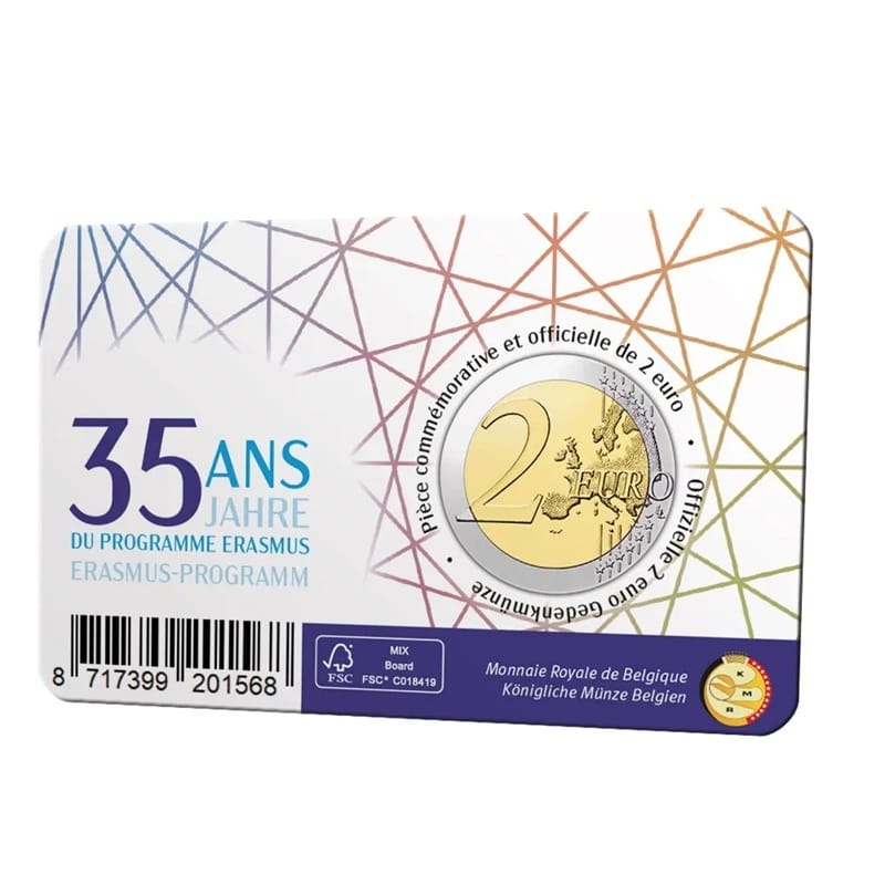 Belgique - Pièce 2 Euro 2022 cupro-nickel et nickel-laiton BU - Programme Erasmus – Image 2