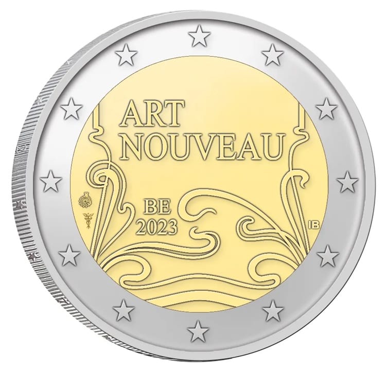 Belgique - Pièce 2 Euro 2023 cupro-nickel et nickel-laiton BU - Art nouveau – Image 3
