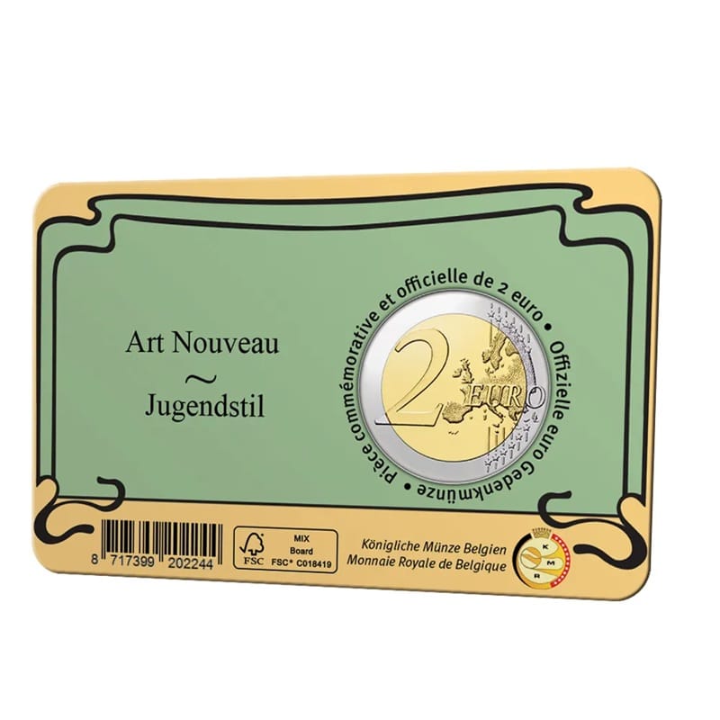 Belgique - Pièce 2 Euro 2023 cupro-nickel et nickel-laiton BU - Art nouveau – Image 2