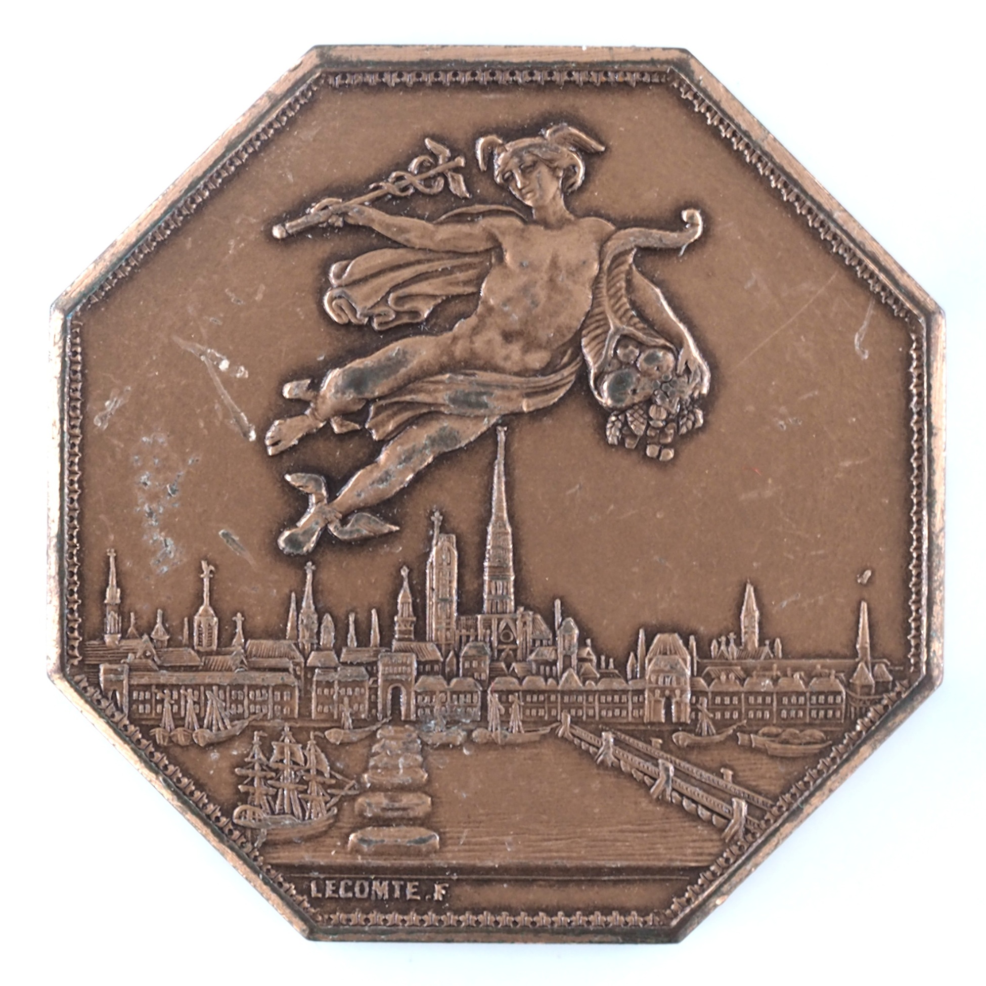 France - Jeton 1802 bronze - Mercure / Chambre de Commerce de Rouen