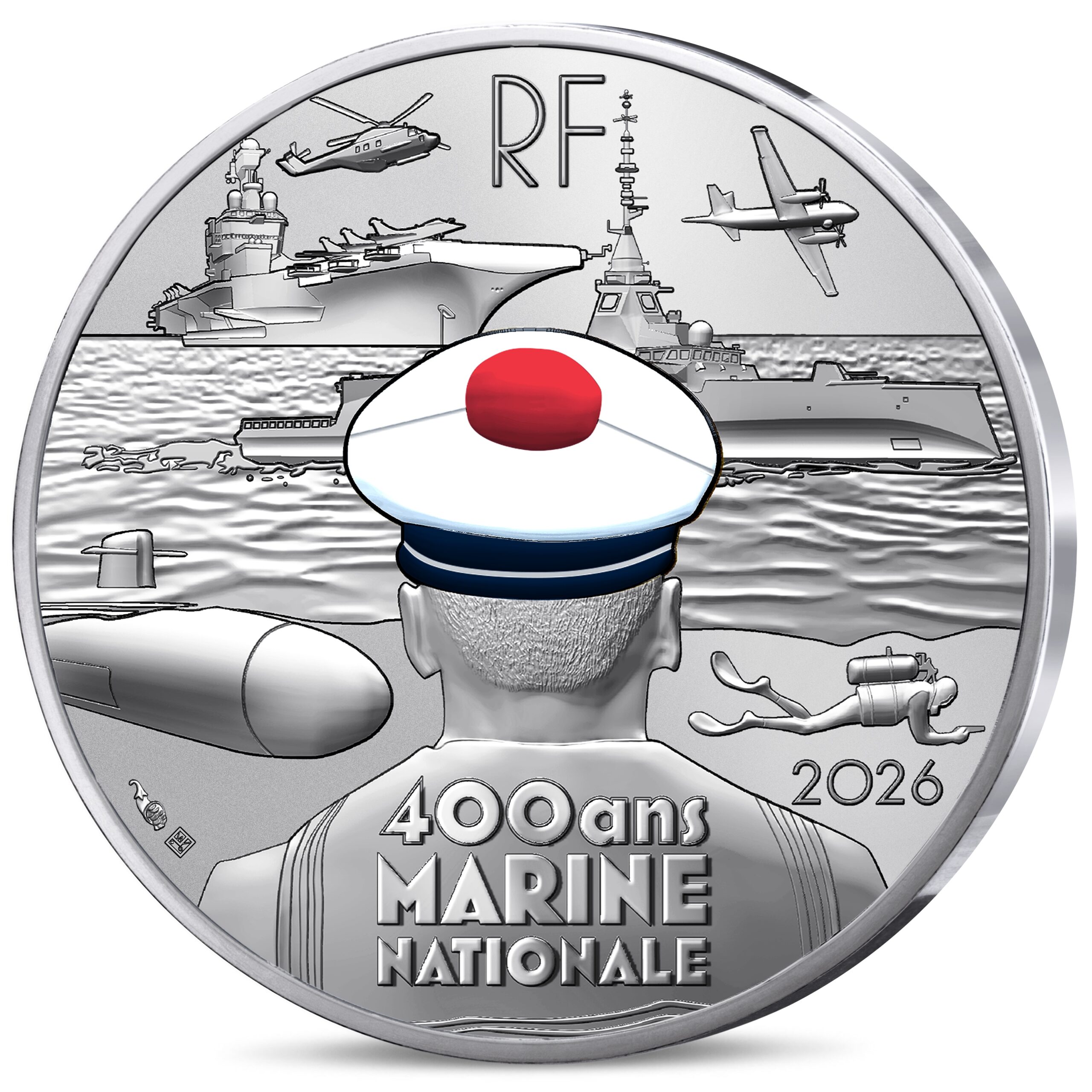 France - Pièce 10 Euro 2026 argent - Marine nationale