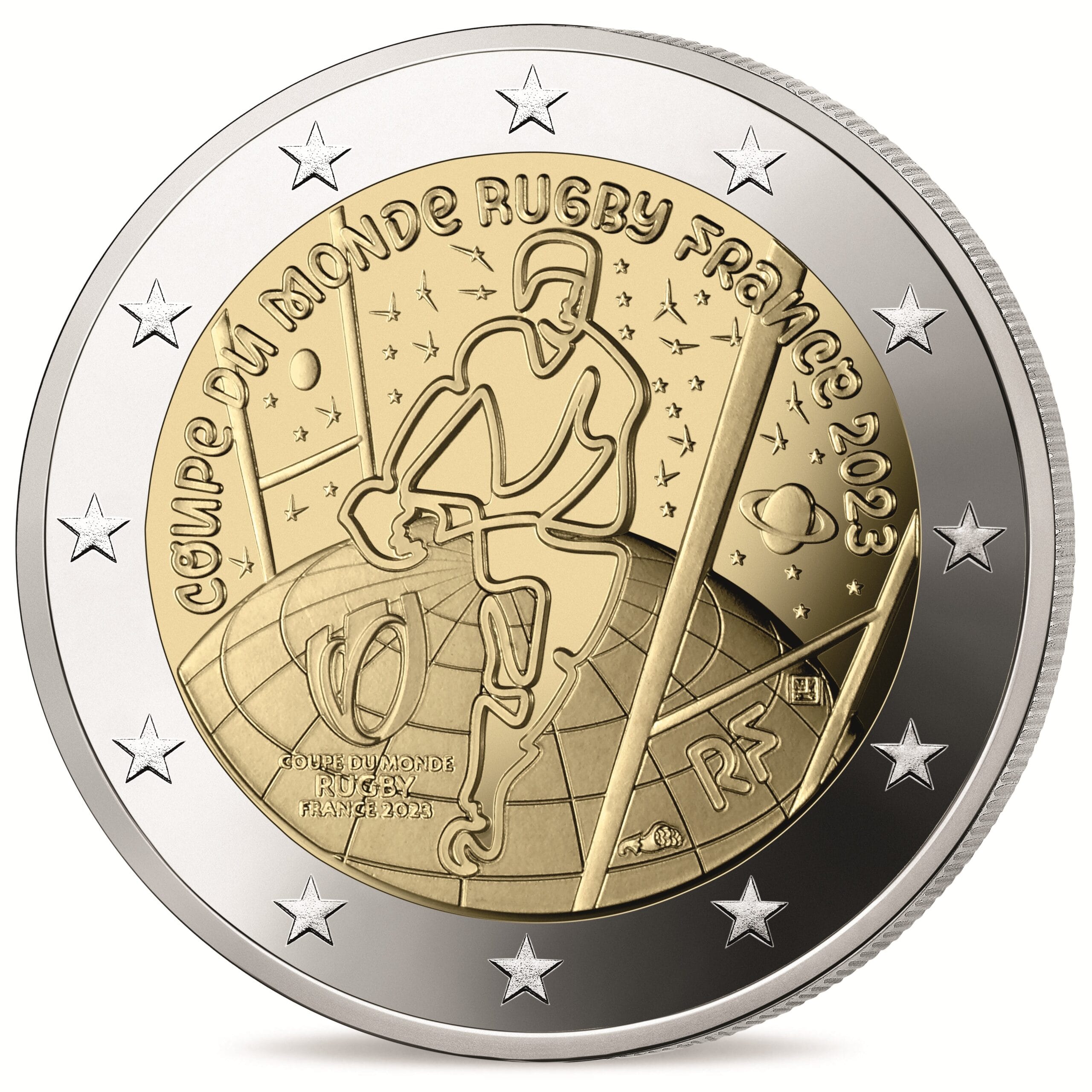 France - Pièce 2 Euro 2023 cupro-nickel et nickel-laiton BE - Coupe du monde de rugby