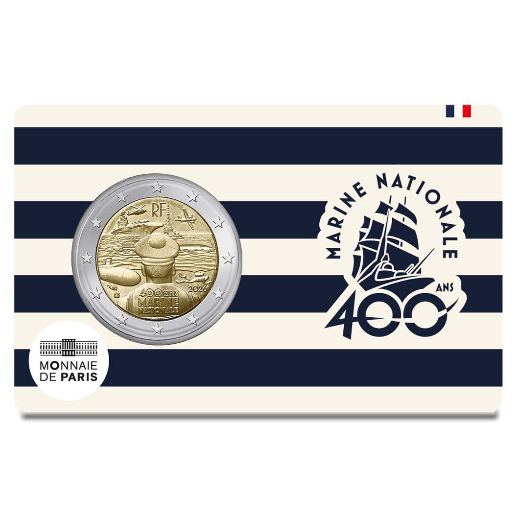 France - Pièce 2 Euro 2026 cupro-nickel et nickel-laiton BU - Marine nationale