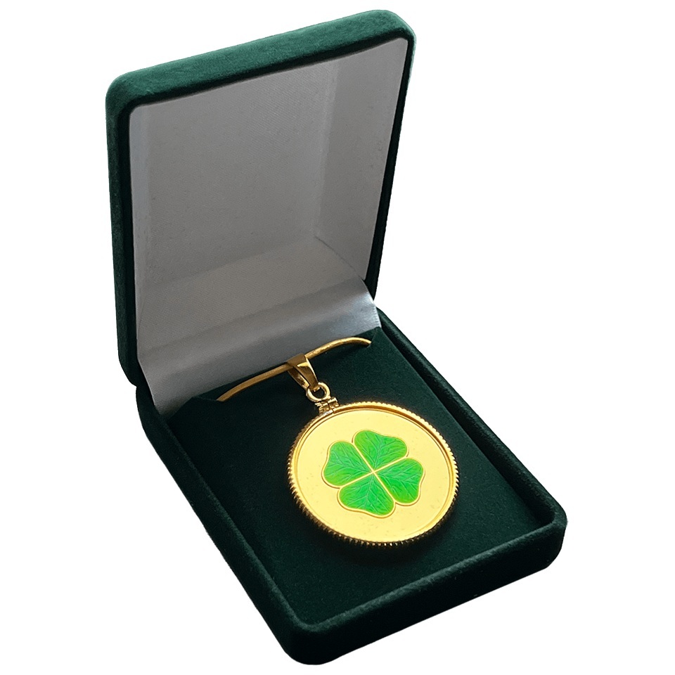 Niue - Pièce One Dollar 2026 argent plaqué or BE - Trèfle en pendentif – Image 3