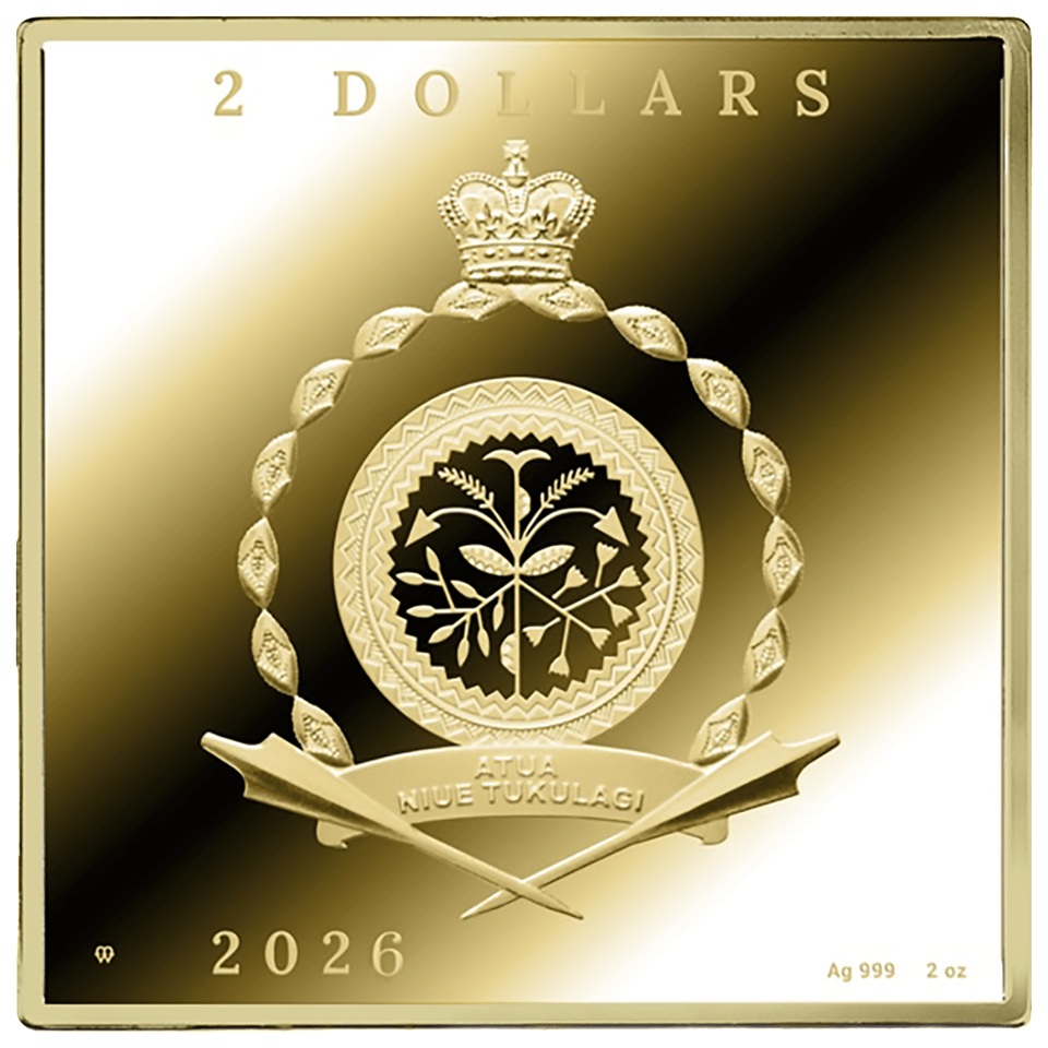 Niue - Pièce 2 Dollars 2026 2 onces argent plaqué or BE - La Joconde – Image 2