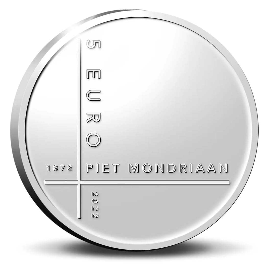Pays-Bas - Pièce 5 Euro 2022 argent BE - Piet Mondriaan – Image 3