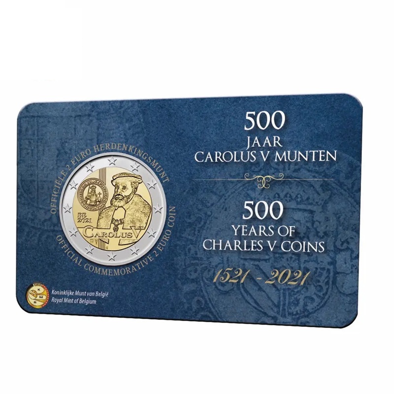 Belgique - Pièce 2 Euro 2021 cupro-nickel et nickel-laiton BU - Premier monnayage sous Charles Quint