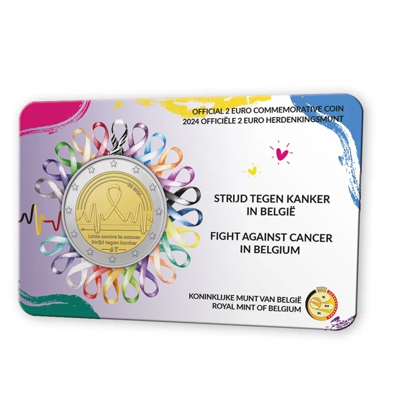Belgique - Pièce 2 Euro 2024 cupro-nickel et nickel-laiton BU - Lutte contre le cancer en Belgique