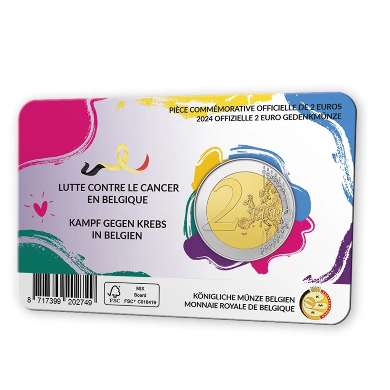 Belgique - Pièce 2 Euro 2024 cupro-nickel et nickel-laiton BU - Lutte contre le cancer en Belgique – Image 2