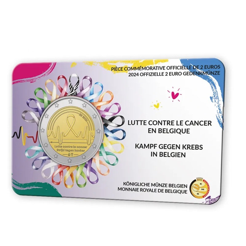 Belgique - Pièce 2 Euro 2024 cupro-nickel et nickel-laiton BU - Lutte contre le cancer en Belgique