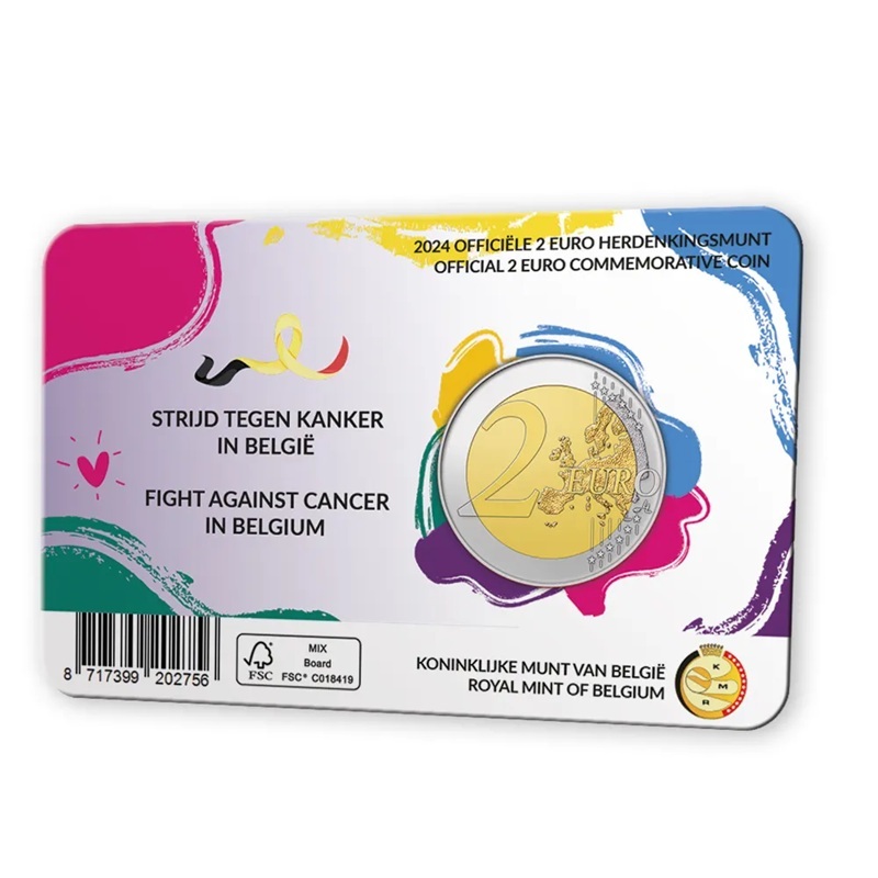 Belgique - Pièce 2 Euro 2024 cupro-nickel et nickel-laiton BU - Lutte contre le cancer en Belgique – Image 2