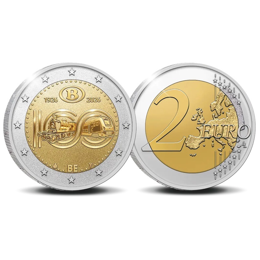 Belgique - Pièce 2 Euro 2026 cupro-nickel et nickel-laiton BE inversé - SNCB – Image 4