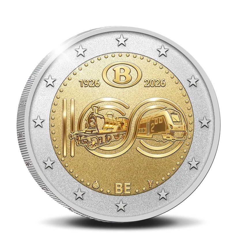 Belgique - Pièce 2 Euro 2026 cupro-nickel et nickel-laiton BE inversé - SNCB