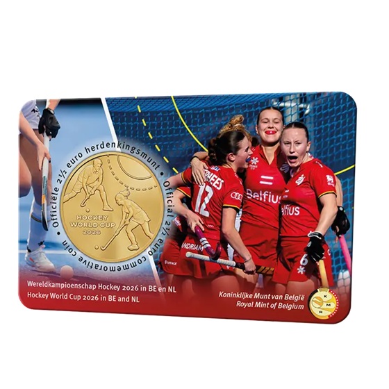 Belgique - Pièce 2 Euro 1/2 2026 laiton BU - Championnat du monde de hockey