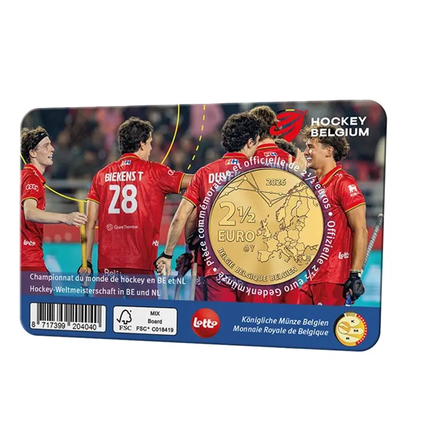 Belgique - Pièce 2 Euro 1/2 2026 laiton BU - Championnat du monde de hockey – Image 2