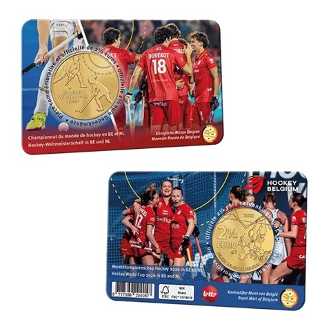 Belgique - Pièce 2 Euro 1/2 2026 laiton BU - Championnat du monde de hockey – Image 5