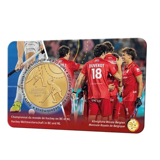 Belgique - Pièce 2 Euro 1/2 2026 laiton BU - Championnat du monde de hockey