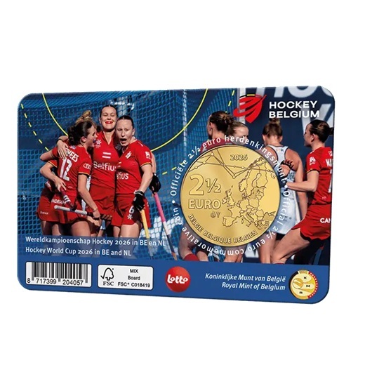 Belgique - Pièce 2 Euro 1/2 2026 laiton BU - Championnat du monde de hockey – Image 2