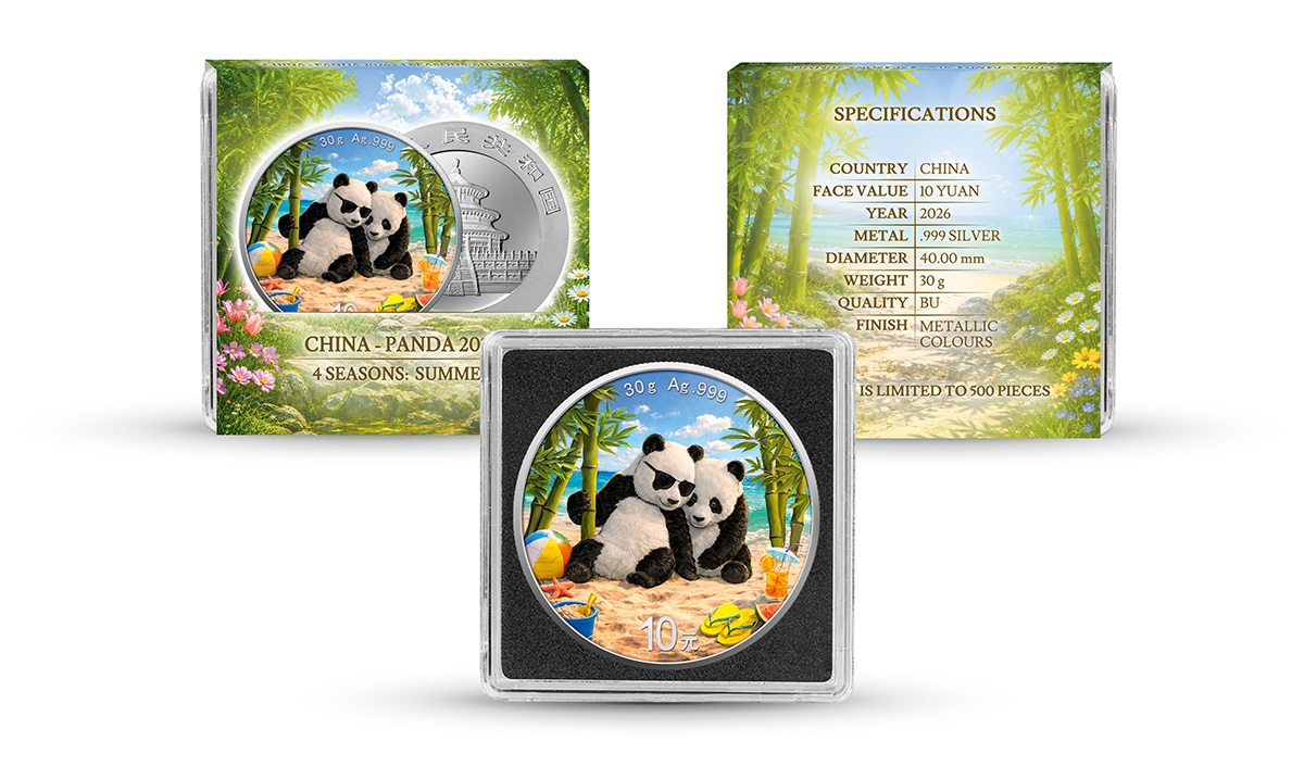 Chine - Pièce 10 Yuan 2026 30 grammes argent BU - Panda chinois (été) – Image 4