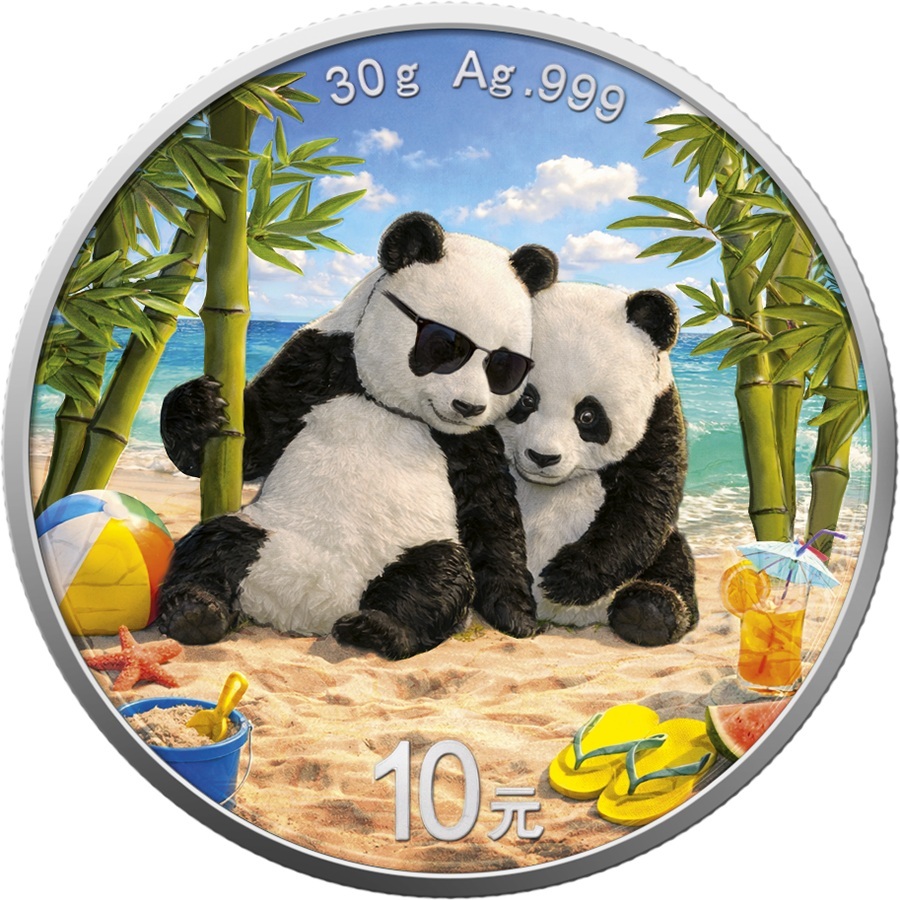 Chine - Pièce 10 Yuan 2026 30 grammes argent BU - Panda chinois (été)